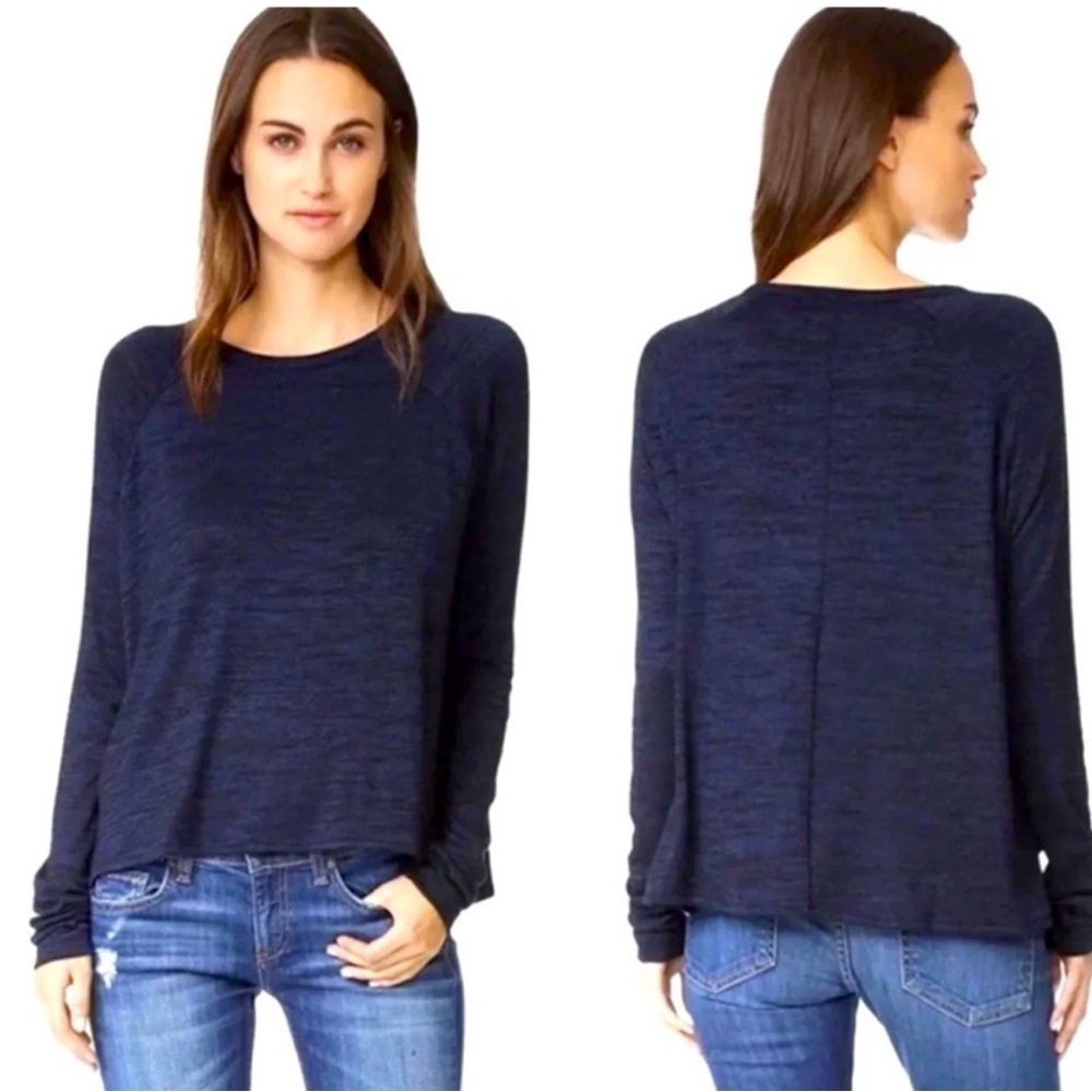 Rag & Bone Hudson Crewneck pullover long sleeve top XS blue black